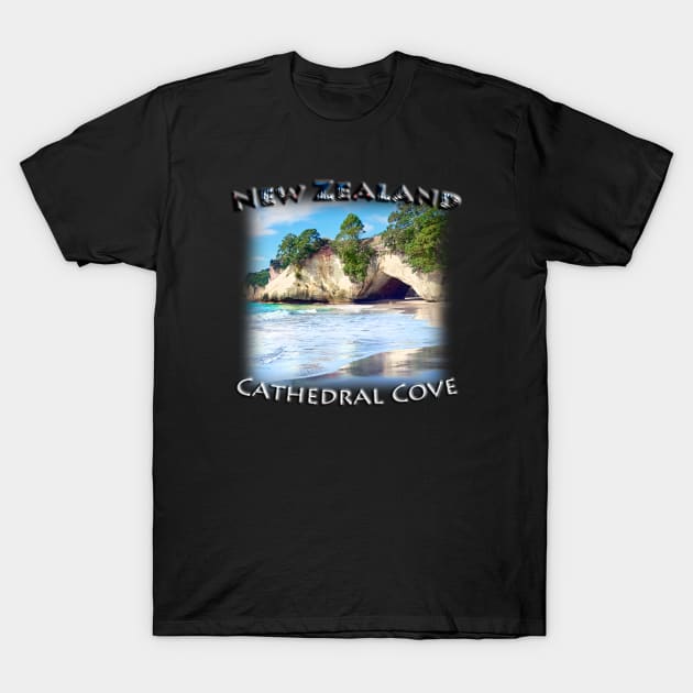 New Zealand - Cathedral Cove Day T-Shirt by TouristMerch